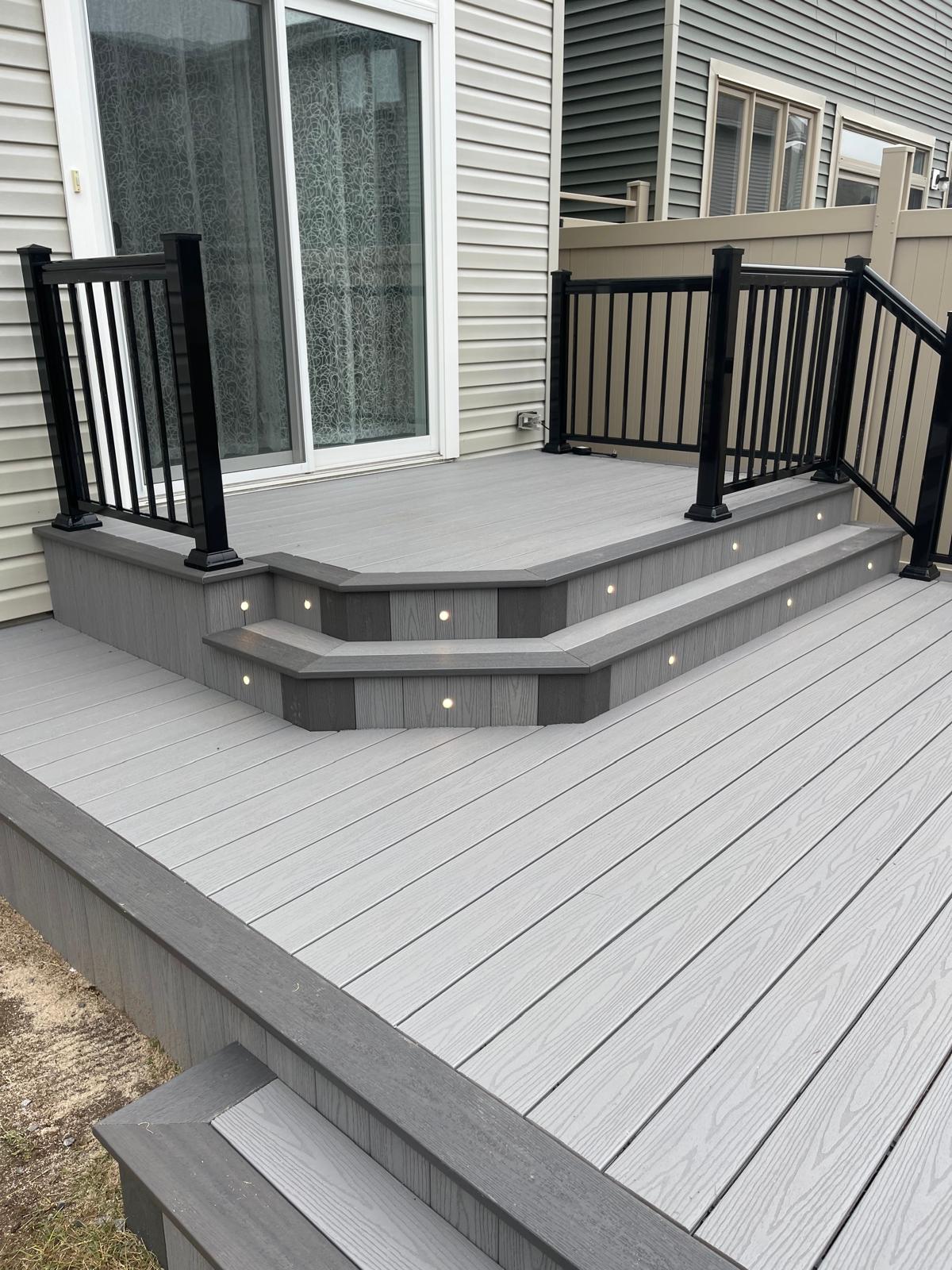 Composite deck with step lights built in Barrhaven Ottawa